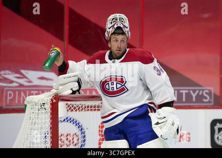 6. Februar 2021: Jake Allen (34), Torhüter der Montreal Canadiens, während des NHL-Spiels zwischen den Montreal Canadiens und den Ottawa Senators im Canadian Tire Centre in Ottawa, Kanada. Daniel Lea/CSM(Kreditbild: &Copy; Daniel Lea/CSM via ZUMA Wire) Stockfoto