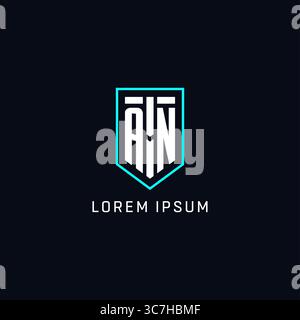 Monogramm EIN geometrischer Stil mit Logo-Schildform und einfacher, kreativer Vektorgrafik im ersten Logo-Design Stock Vektor