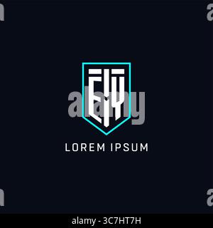 Geometrischer Stil mit Monogramm-EY-Logo und einfacher, kreativer Vektorgrafik im ersten Logo Stock Vektor