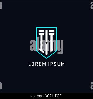 Geometrischer Stil mit Monogramm IT-Logo und einfacher, kreativer Vektorgrafik im Logo-Design Stock Vektor