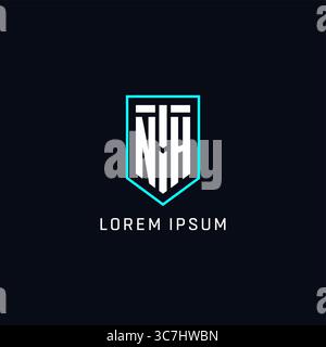 Geometrischer Stil mit Monogramm-NH-Logo und einfacher, kreativer Vektorgrafik im ersten Logodesign Stock Vektor