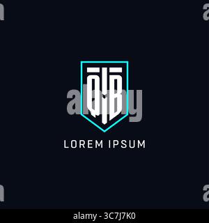 Monogramm QB Logo Schildform geometrischer Stil mit einfacher kreativer Vektorgrafik im ersten Logo-Design Stock Vektor