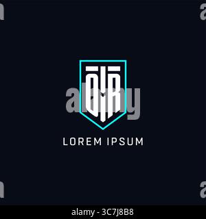 Geometrischer Stil mit Monogramm- ODER Logo-Schild und einfacher, kreativer Vektorgrafik im ersten Logo-Design Stock Vektor