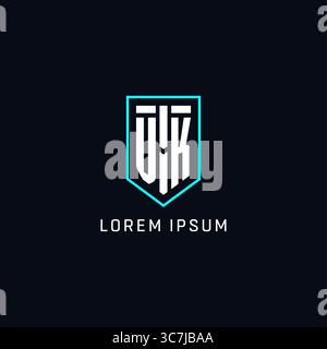 Geometrischer Stil mit Monogramm VK-Logo und einfacher, kreativer Vektorgrafik im ersten Logo Stock Vektor