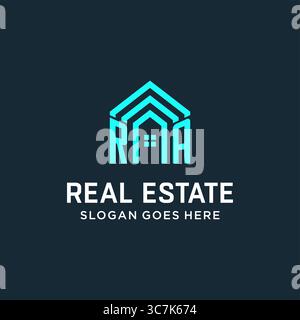 Anfangsbuchstabe RA Dach Logo Immobilien mit kreativen und modernen Logo Stil Vektor Grafik Vektor Grafik Stock Vektor