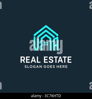 Initial Letter VA Dachlogo Immobilien mit kreativem und modernem Logo Stil Vektor Grafik Vektor Grafik Stock Vektor