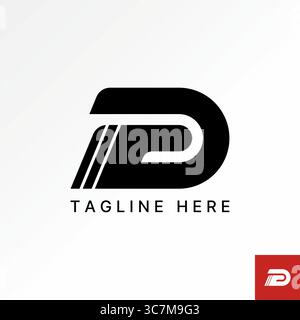 Logo Design Grafikkonzept Kreativ Premium Vektor Stock Bild Top Sell Initial D DP G Schriftart kursiv Streifen Geschwindigkeit Kraft Monogramm Sport Tech Bewegung Stock Vektor