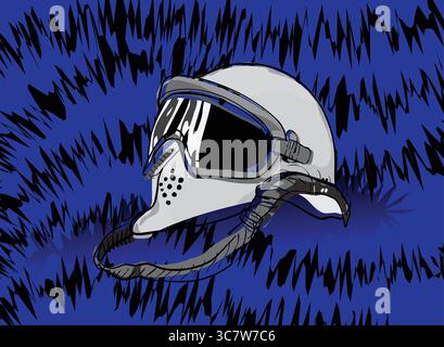 Motocross-Helm schützt Kopf und Gesicht während der Fahrt Stock Vektor