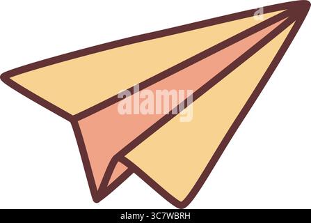 Doodle Paper Airplane Icon handgezeichnet mit dünner Linie, minimalistischer Stil Stock Vektor