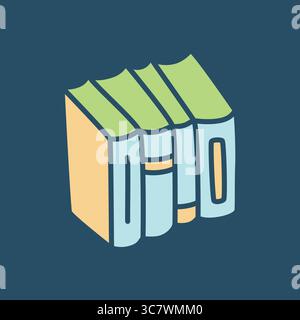 Doodle Books Regal Icon handgezeichnet Icon handgezeichnet in einem modernen minimalistischen Stil Stock Vektor