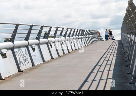 River Clyde Bridges und Landmark Buildings Juli 31 2025 Stockfoto