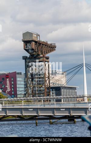 River Clyde Bridges und Landmark Buildings Juli 31 2025 Stockfoto