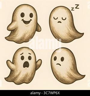 ute Watercolor Halloween Clipart – Spooky Elements Stockfoto