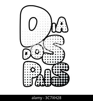 Dia dos pais feiert den Vatertag in portugiesischer Sprache Stock Vektor