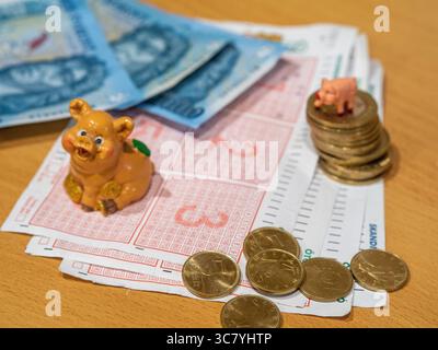 ungarisches Geld und vócredit-Karte Stockfoto