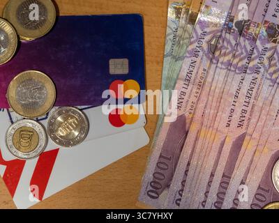 ungarisches Geld und vócredit-Karte Stockfoto