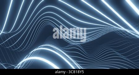 Futuristischer Hintergrund Leuchtender Wellenlinien Stockfoto