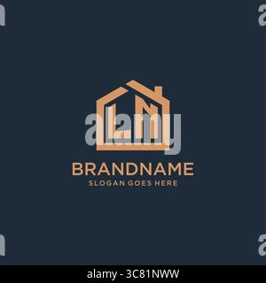 Initial Letter LN-Logo mit einfacher minimalistischer Vektorgrafik im Home Shape-Design Stock Vektor