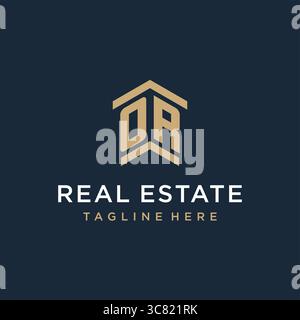 Initial ODER Logo für Immobilien mit einfachen und kreativen Haus Dach Icon Logo Design Ideen Vektor Grafik Vektor Grafik Stock Vektor
