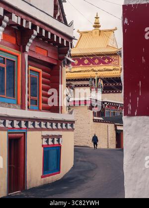 Wunderschöne traditionelle tibetische Häuser in Tawo, Sichuan, China Stockfoto