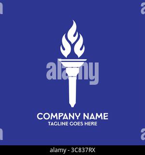 Brennende Fackel Feuer Flamme Licht Logo Design Vektor Stock Vektor