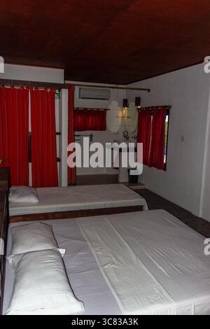 Helles tropisches Zimmer für einen gemütlichen Aufenthalt Stockfoto