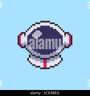 Pixel Art Astronaut Helm Spiel Asset Design Stock Vektor