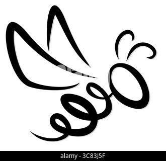 Ein Symbol der fliegenden stilisierten Biene. Stock Vektor