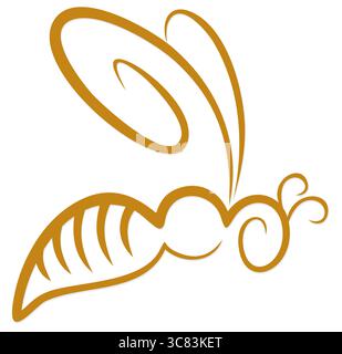 Ein Symbol der fliegenden stilisierten Biene. Stock Vektor