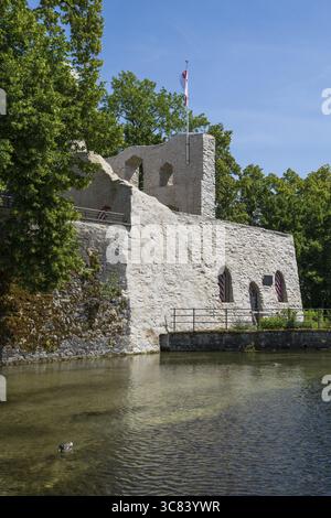 Burgruine, Lippenquelle, Bad Lippspringe, Luftkurort Nordrhein-Westfalen, Deutschland Stockfoto