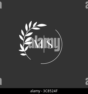 Initial Letter MS Hochzeit Monogramm Logo Design Inspiration Vektor Grafik Stock Vektor