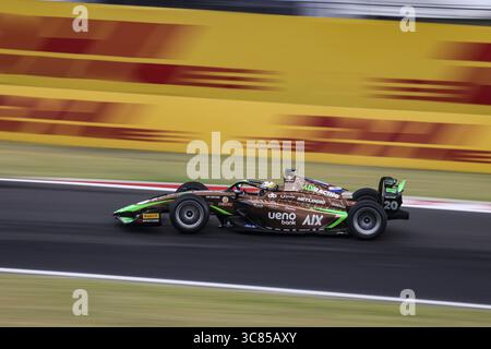 20 DURKSEN Joshua (Par), AIX Racing, Dallara F2 2024, Aktion während der 10. Runde der FIA Formel 2 Meisterschaft 2025 vom 1. Bis 3. August 2025 auf dem Hungaroring in Mogyorod, Ungarn Stockfoto