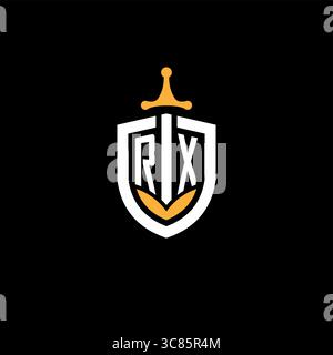 Creative Letter RX-Logo Gaming-Esport mit Schildvektorgrafik Stock Vektor
