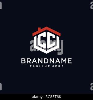 Anfangsbuchstabe CC Logo mit Hauptdach sechseckige Form Design Ideen Vektor Grafik Vektor Grafik Vektor Grafik Stock Vektor
