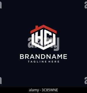 Anfangsbuchstabe HC Logo mit Hauptdach sechseckige Form Design Ideen Vektor Grafik Vektor Grafik Vektor Grafik Stock Vektor