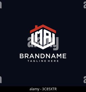 Initial Letter MA Logo mit Hauptdach sechseckige Form Design Ideen Vektor Grafik Vektor Grafik Vektor Grafik Stock Vektor