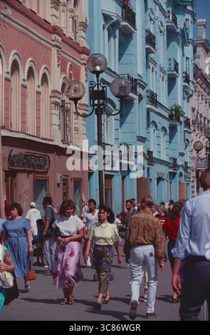 Russland. Moskau. Fußgänger im Arbat. Stockfoto