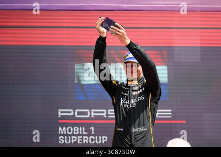 Budapest, Ungarn. August 2025. #12 Flynt Schuring (NLD, Schumacher CLRT), Porsche Mobil 1 Supercup beim Hungaroring am 3. August 2025 in Budapest, Ungarn. (Foto von HOCH ZWEI) Credit: dpa/Alamy Live News Stockfoto