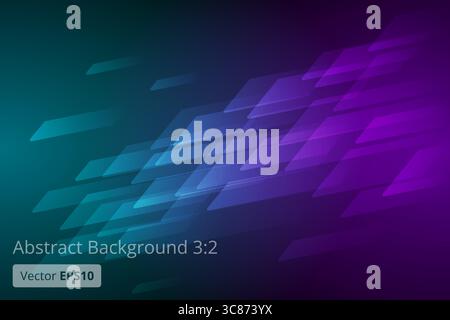 Sich überlappende geometrische Formen erzeugen eine dynamische Komposition mit leuchtenden Farben, die einen ansprechenden abstrakten Hintergrund bilden. Blaufögen, Stock Vektor