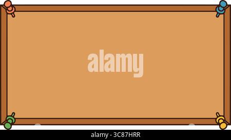 Ein horizontales Schild aus Holz, das von zwei dunklen Pfosten im flachen Vektorstil gehalten wird. Stock Vektor