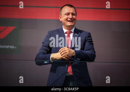 Ungarn, Ungarn. August 2025. Lokale Autorisierung auf dem Podium, während des GP von Ungarn, Budapest vom 31. Juli bis 4. August 2025. Formel-1-Weltmeisterschaft 2025. Quelle: Unabhängige Fotoagentur/Alamy Live News Stockfoto