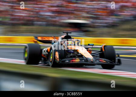 81 PIASTRI Oscar (aus), McLaren F1 Team MCL39, Action während des Formel-1-Grand Prix von Lenovo Ungarn 2025, 14. Runde der FIA Formel-1-Weltmeisterschaft 2025 vom 1. Bis 3. August 2025 auf dem Hungaroring, in Mogyorod, Ungarn - Foto DPPI Stockfoto