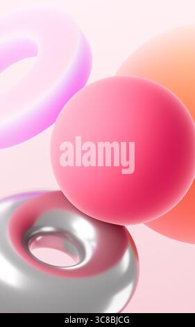 Abstrakter Hintergrund für geometrisches Muster mit Verlaufsmuster. Hintergrundbild für Mobiltelefone, Desktop-Hintergrundbild, 3D-Rendering. 3D-Abbildung. Stockfoto