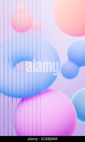 Abstrakter Hintergrund für geometrisches Muster mit Verlaufsmuster. Hintergrundbild für Mobiltelefone, Desktop-Hintergrundbild, 3D-Rendering. 3D-Abbildung. Stockfoto