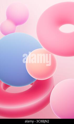 Abstrakter Hintergrund für geometrisches Muster mit Verlaufsmuster. Hintergrundbild für Mobiltelefone, Desktop-Hintergrundbild, 3D-Rendering. 3D-Abbildung. Stockfoto