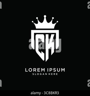 Letter CK Logo Monogramm Emblem Stil mit Krone Form Design Vorlage Vektor Grafik Vektor Grafik Vektor Grafik Stock Vektor