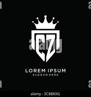 Letter CZ Logo Monogramm Emblem Stil mit Krone Form Design Vorlage Vektor Grafik Vektor Grafik Vektor Grafik Stock Vektor