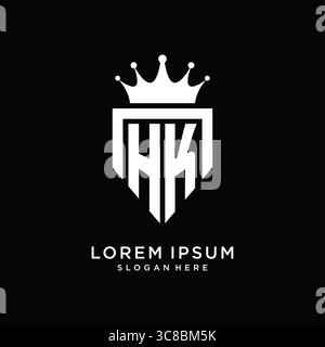 Letter HK Logo Monogramm Emblem Stil mit Krone Form Design Vorlage Vektor Grafik Vektor Grafik Vektor Grafik Stock Vektor