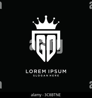 Letter GO Logo Monogramm Emblem Stil mit Kronenform Design Vorlage Vektor Grafik Vektor Grafik Vektor Grafik Stock Vektor