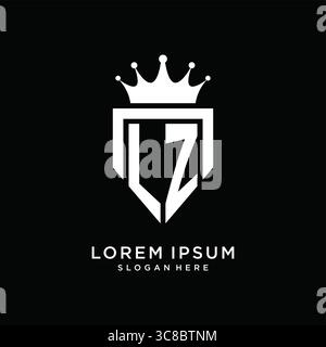 Letter LZ Logo Monogramm Emblem Stil mit Krone Form Design Vorlage Vektor Grafik Vektor Grafik Vektor Grafik Stock Vektor